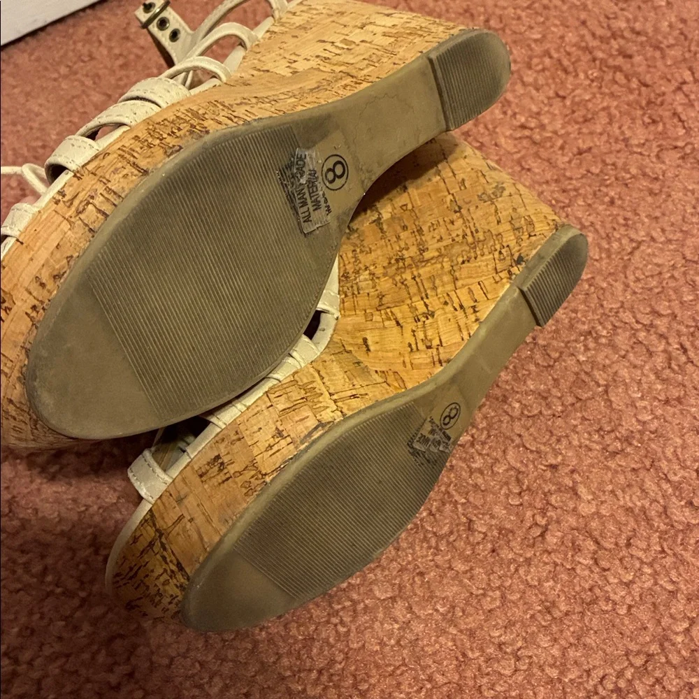 City Classified Cream Lace-Up Sandals - Picture 6 of 6